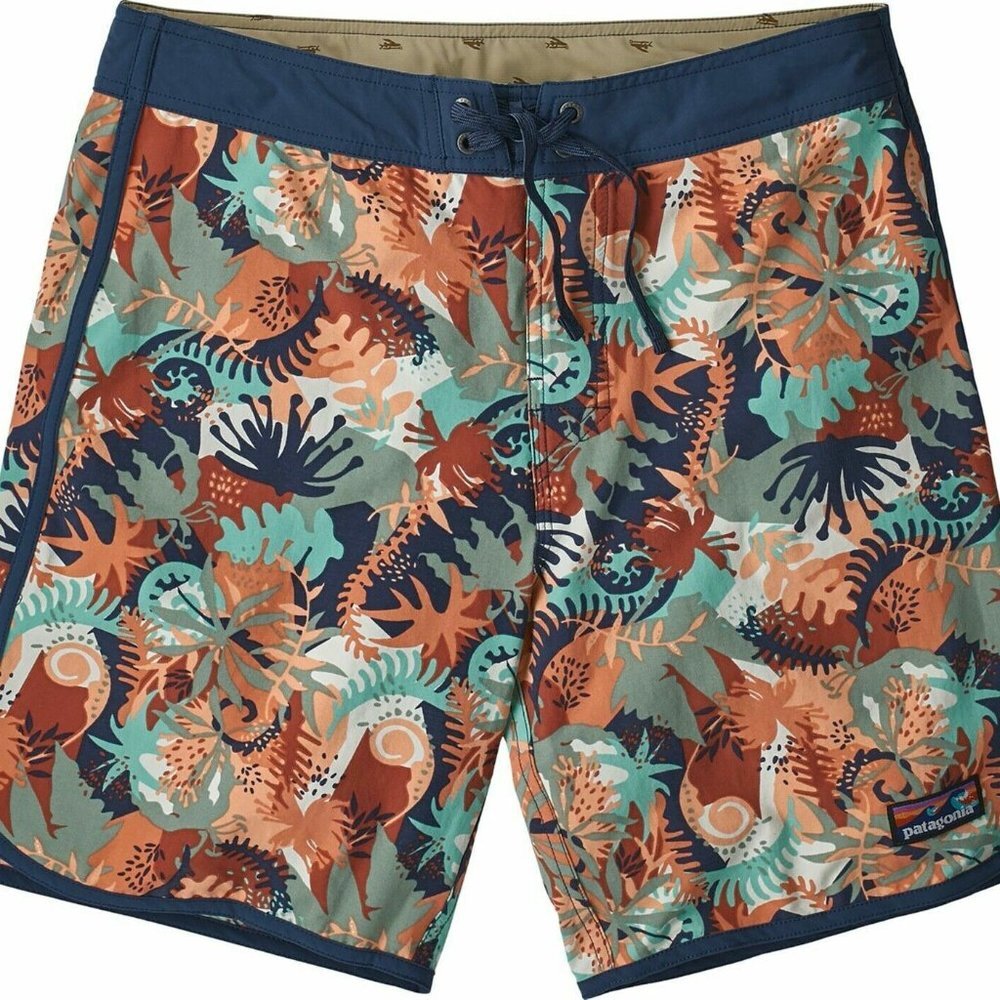 NWT Patagonia Men's Stretch Wild Waratah Celadon Board Shorts 18" 36